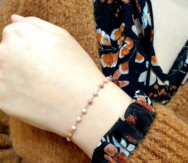 bracelet fifi quartz rose dore omacoo