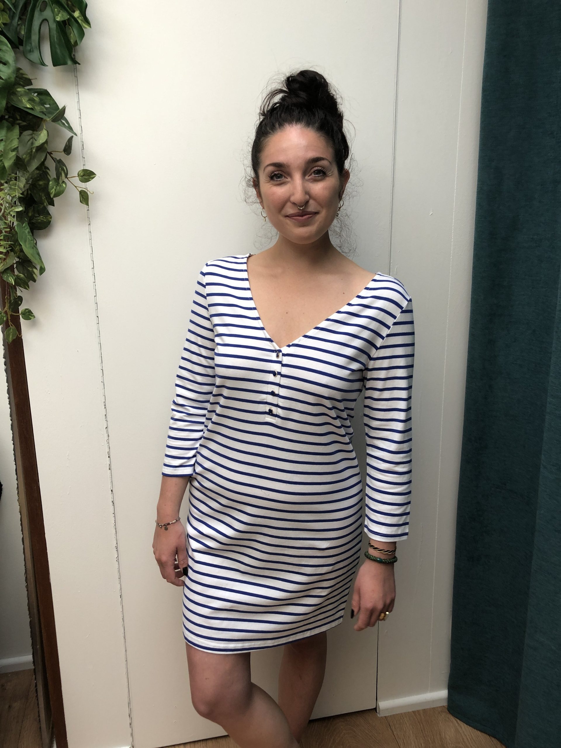 ROBE COURTE MARINIERE MARQUE YCOO COTON