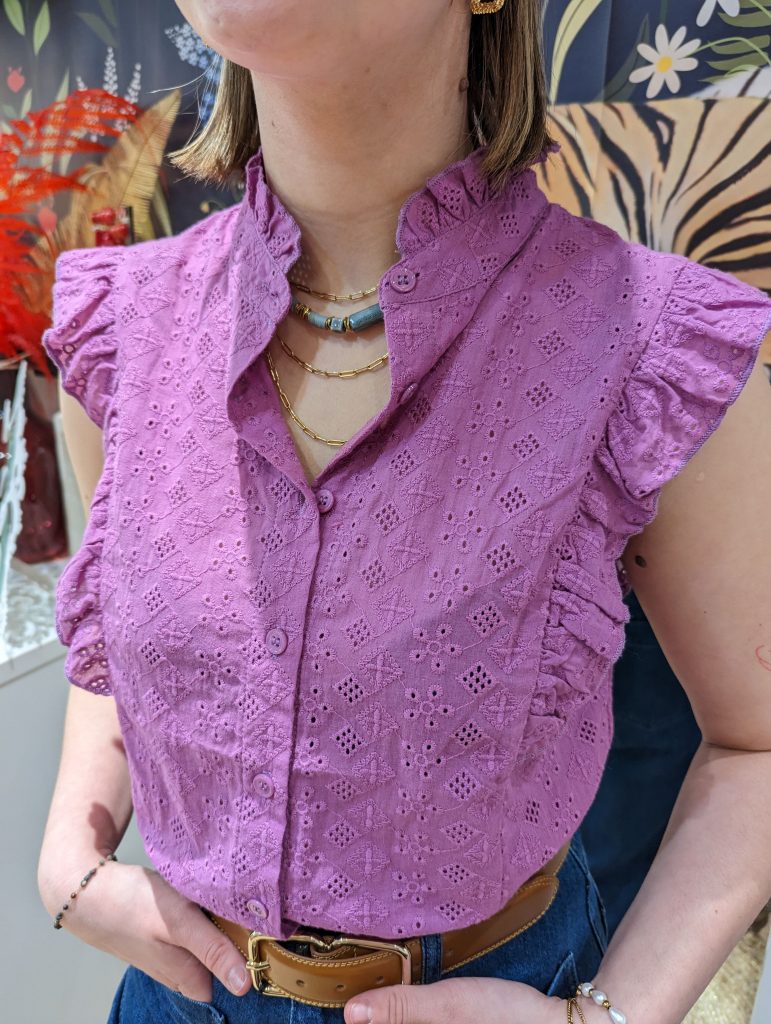 TOP SELINA COTON BRODERIE ANGLAISE MARQUE FRNCH