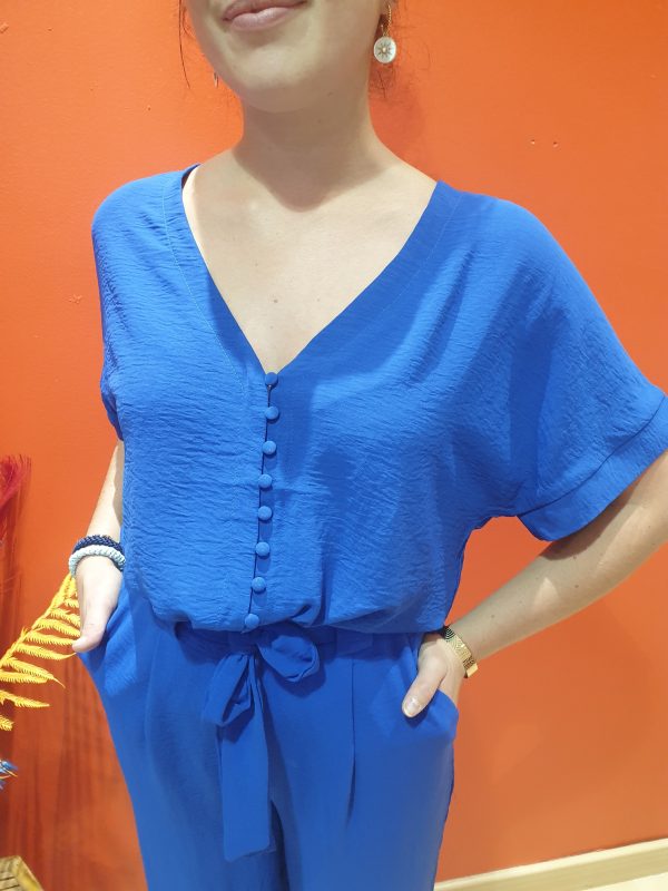 blouse titia bleu electrique marque YCOO