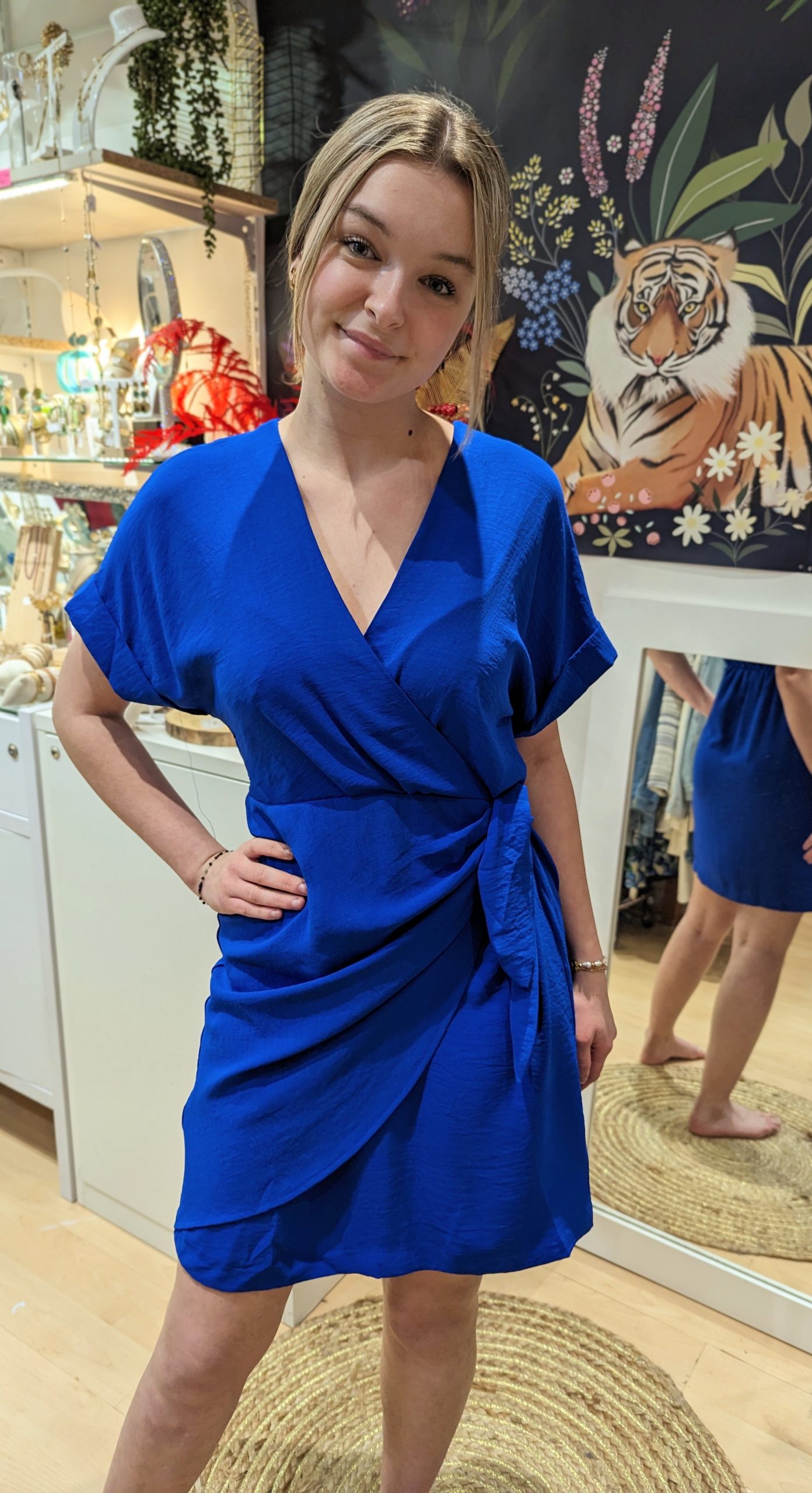 robe courte irina bleu roi marque YCOO