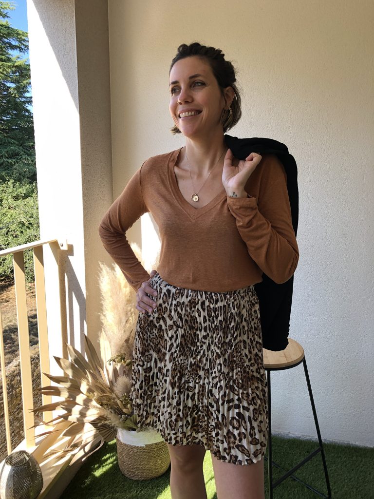 jupe léopard plisée marque YCOO