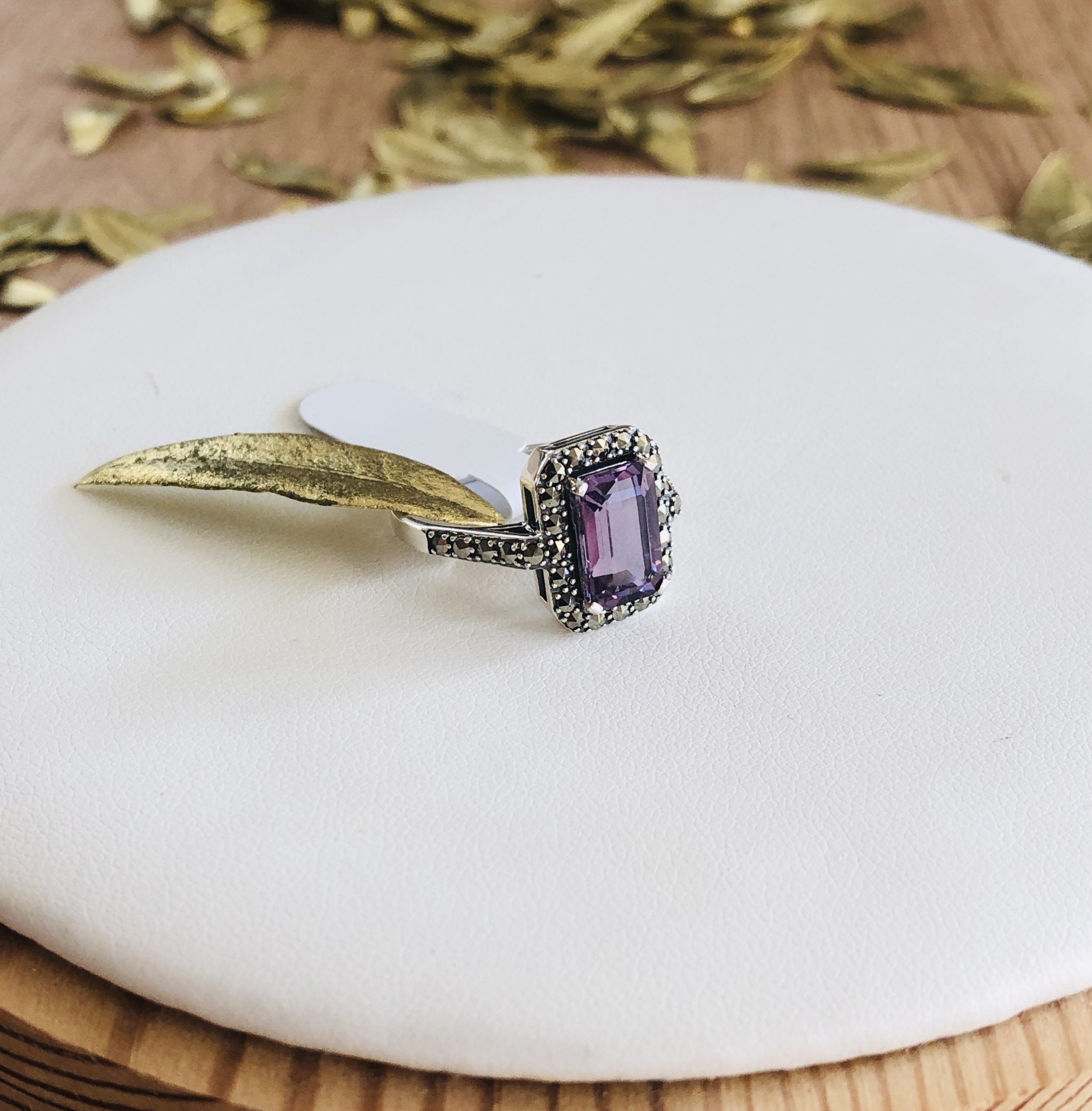 bague argent art deco amethyste marque la Metrop