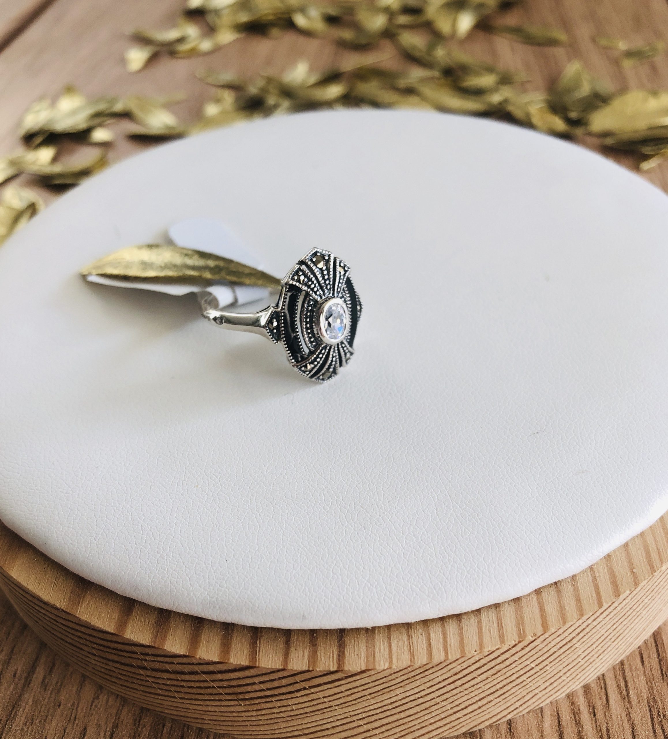 bague argent art deco oxyde de zirconium marque la Metrop