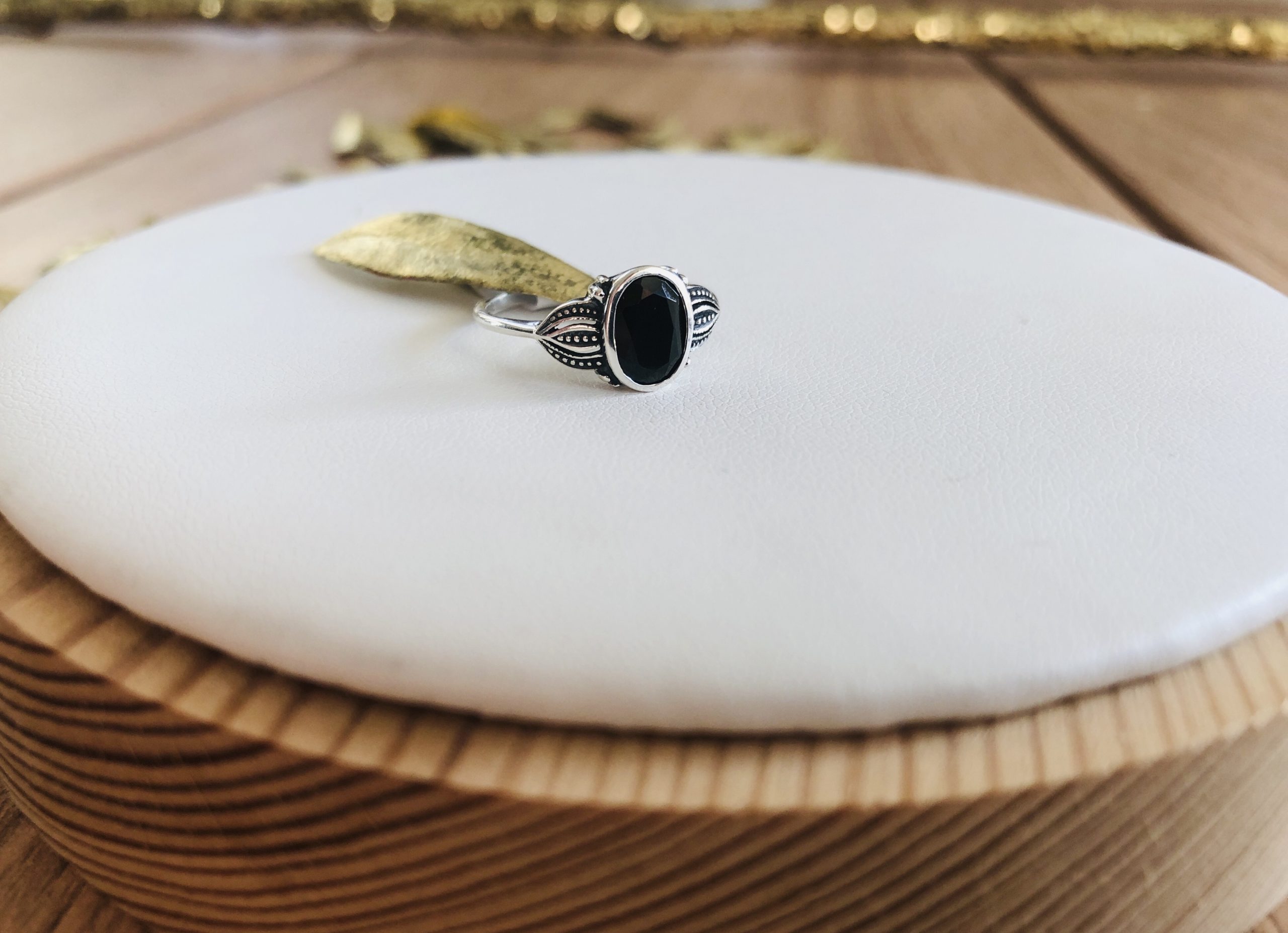 bague art deco argent 925 onyx marque La Metrop Compagnie