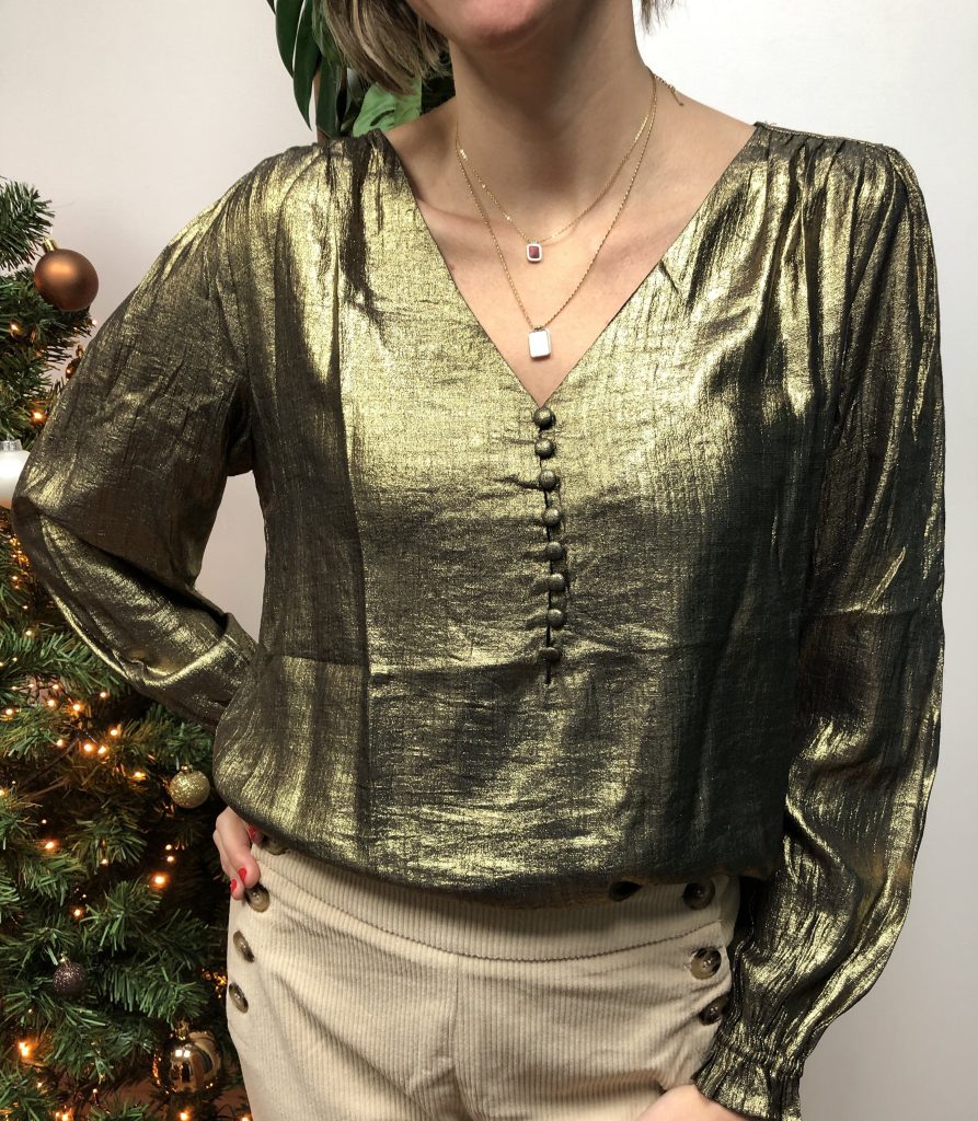 blouse bethany noir brillant marque YCOO