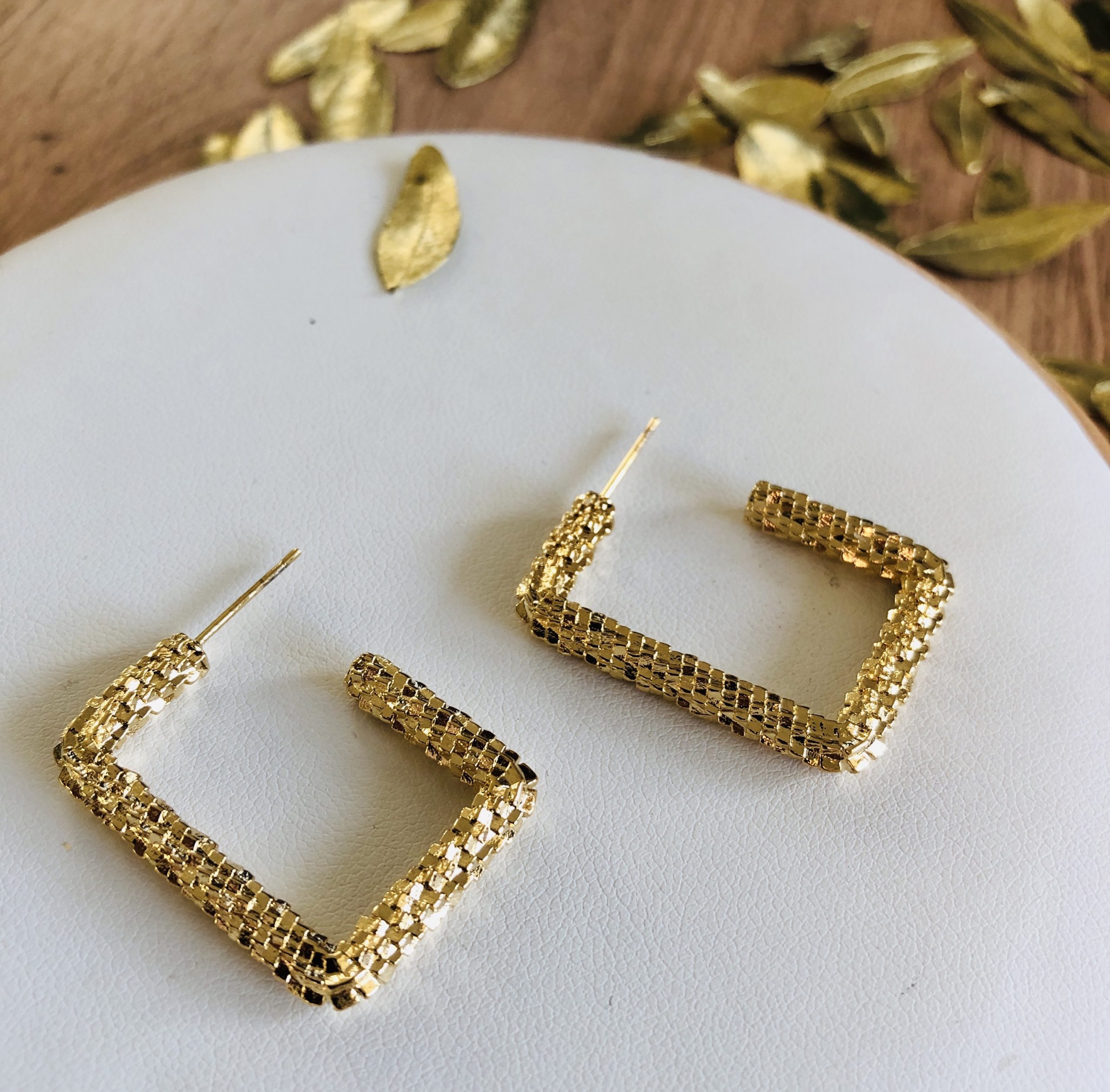 boucles d'oreilles acier inoxydable doré marque Bohm