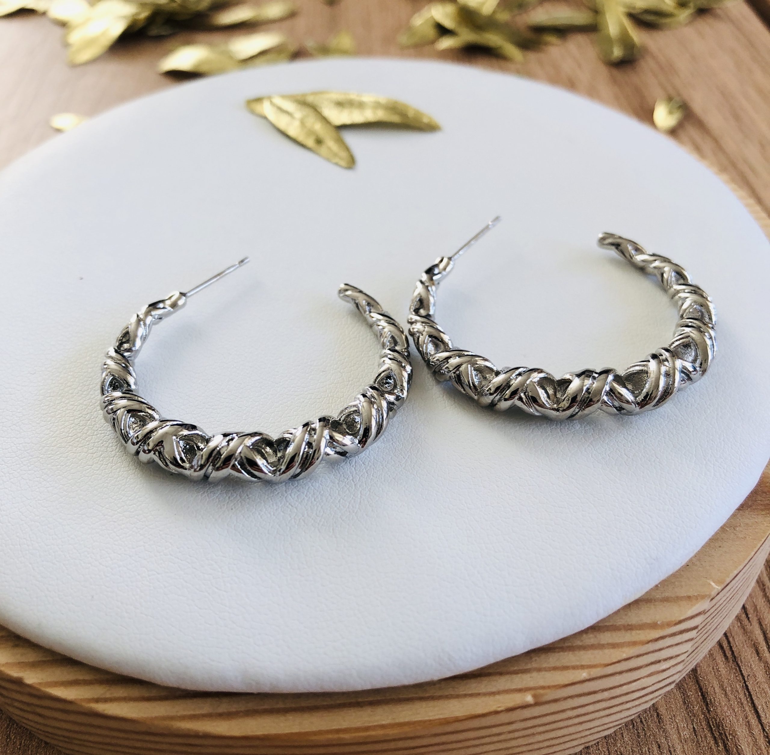 boucles d'oreilles créoles acier inoxydable argent marque Bohm