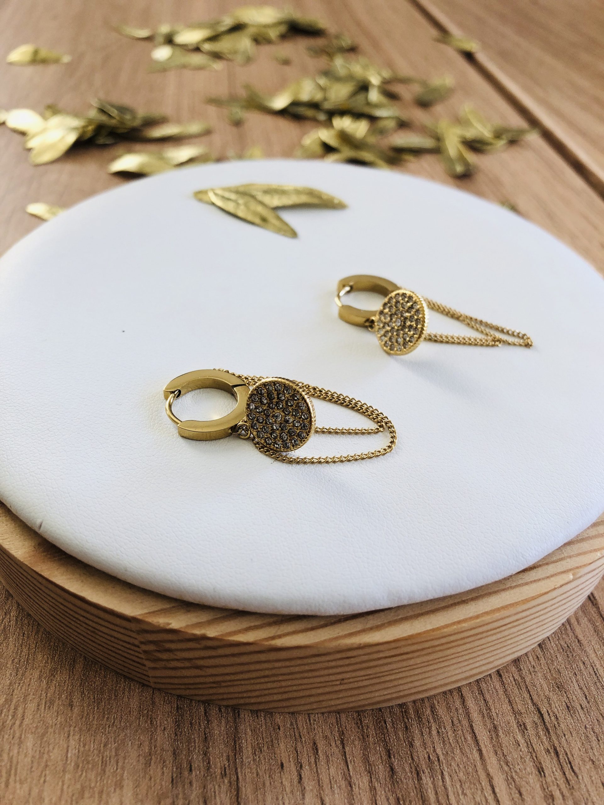 boucles d'oreilles mini créoles doré acier inoxydable marque bohm