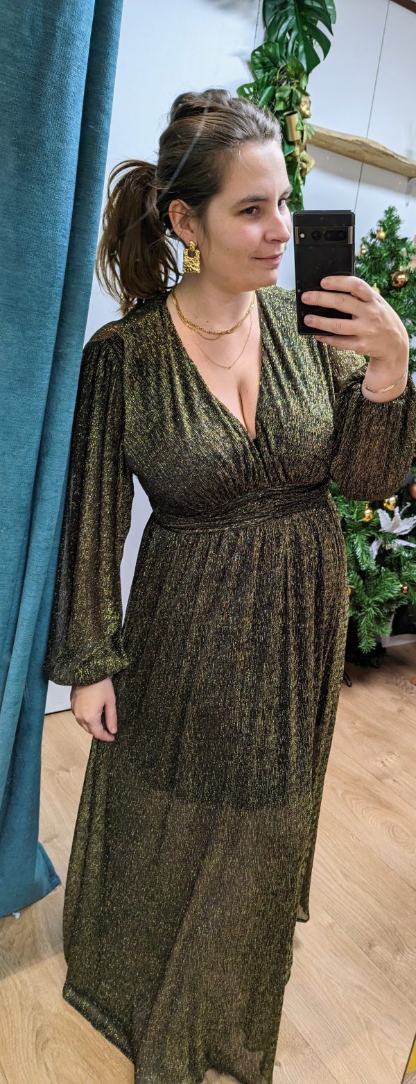 robe brooklyn longue noir brillante doré robe de fêtes marque YCOO