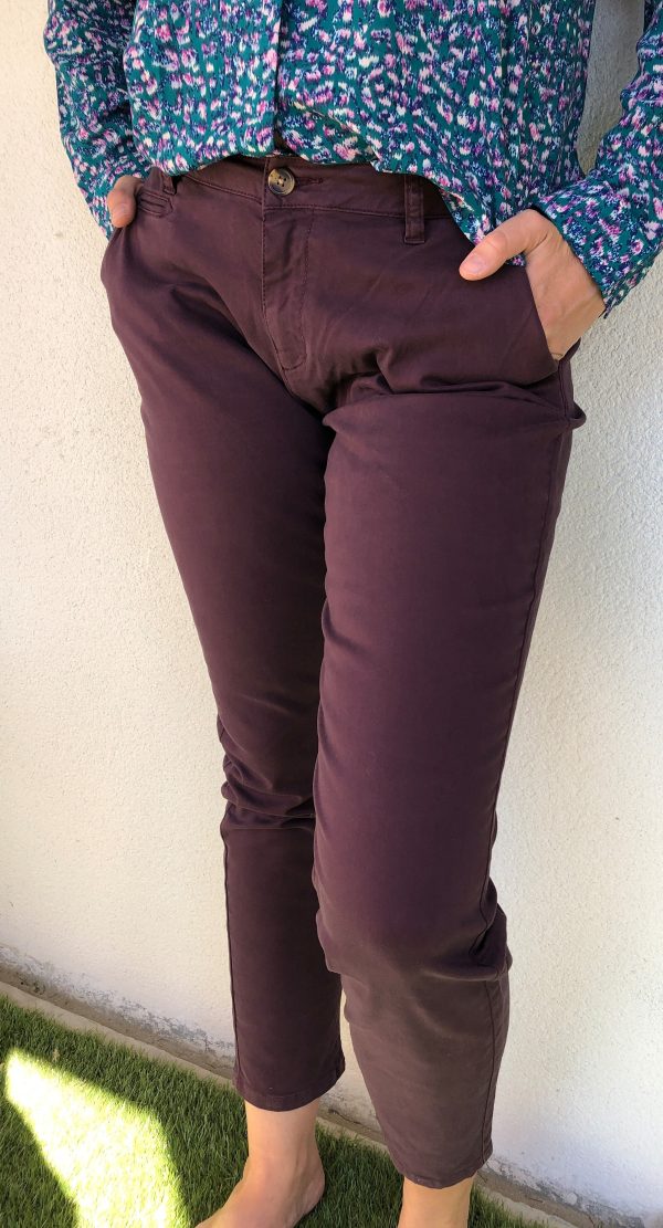 pantaon ANGIE aubergine chino marque labdip