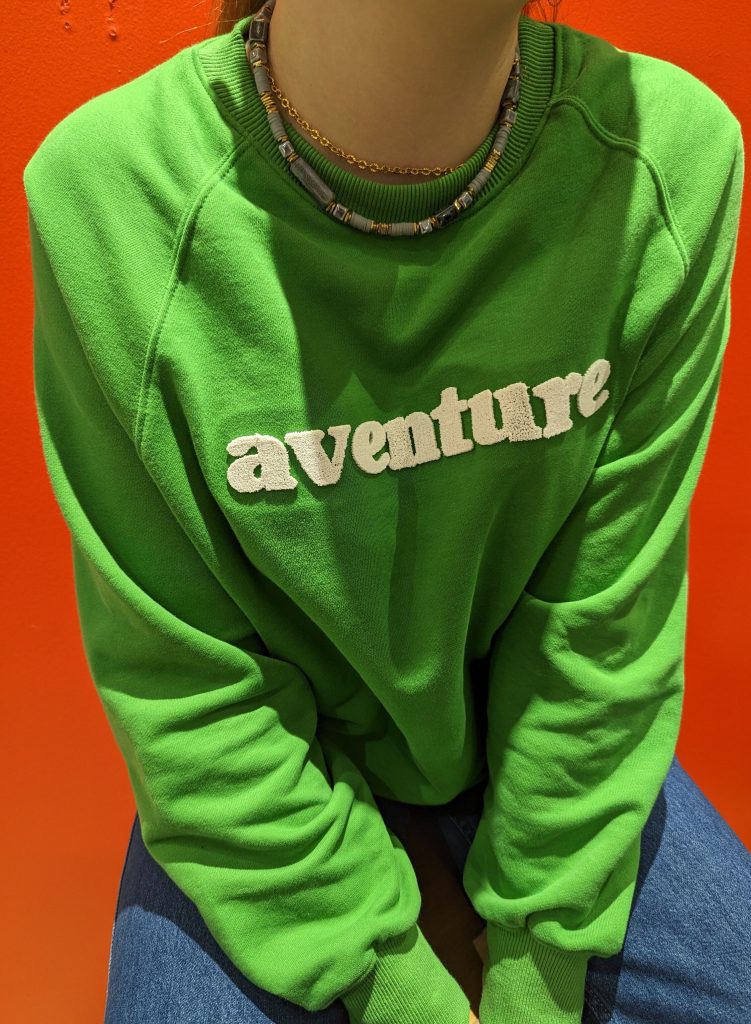 Sweat Aventure vert marque charlior