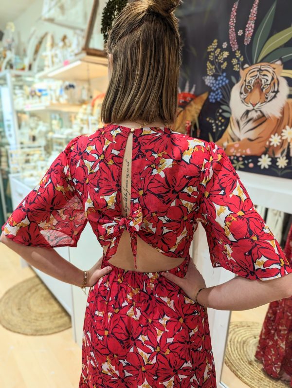 ROBE LONGUE lucie fuchsia imprimé MARQUE YCOO