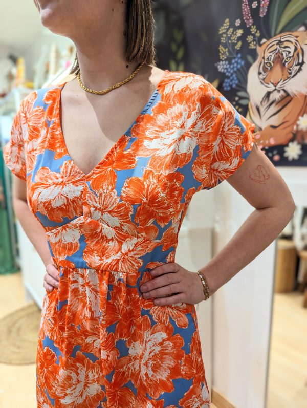 Robe Midi Bridget orange marque ycoo