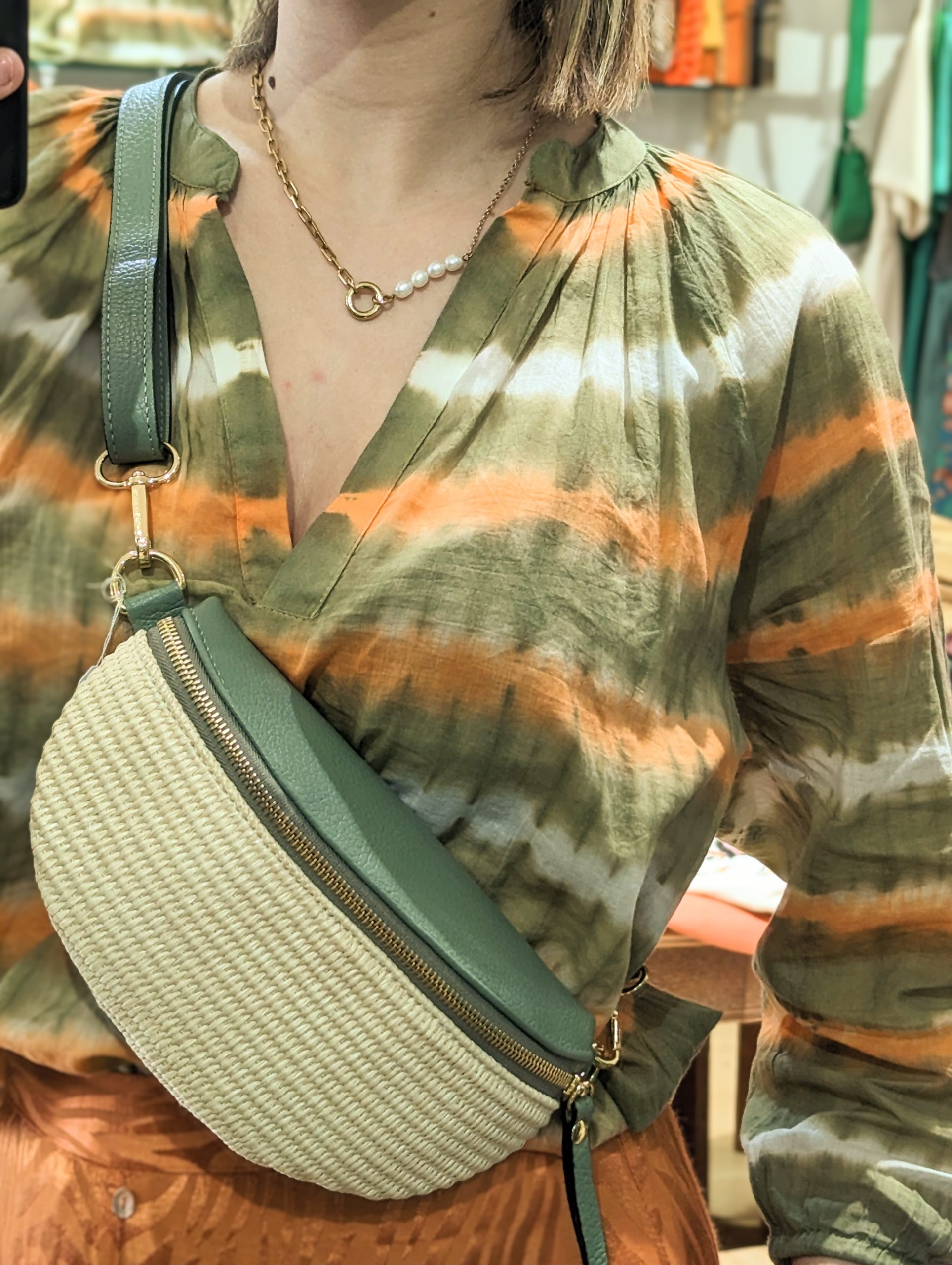 Sac Banane Anna tilleul cuir