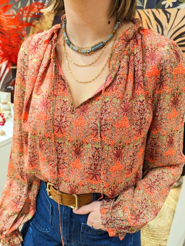 blouse imprimé florale rose marque YCOO