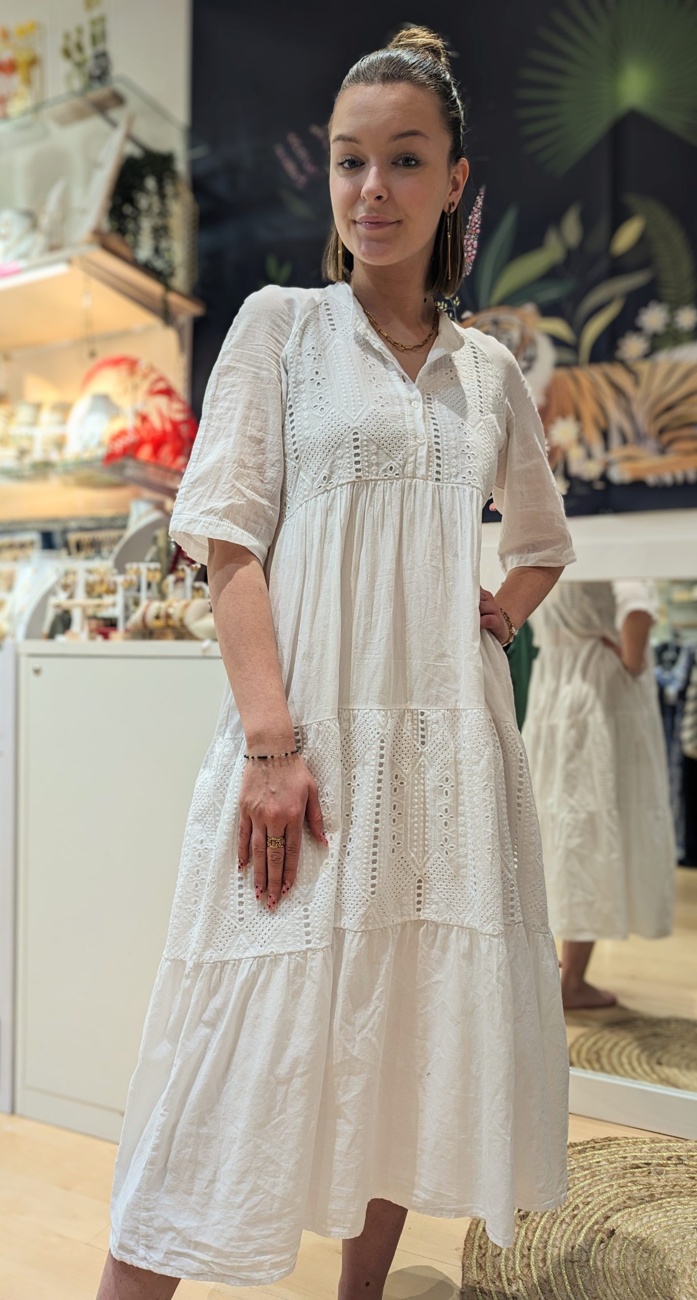robe longueur midi Exchloe blanc coton marque Humility