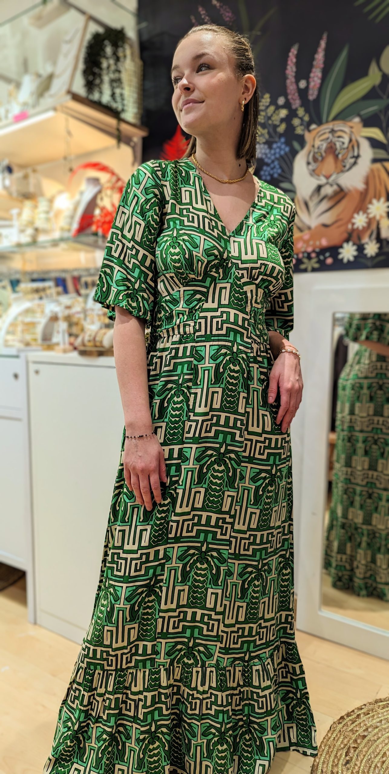 robe onjello imprime vert marque an'ge paris