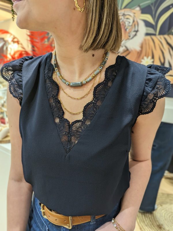 top charlotte marine dentelle marque ycoo