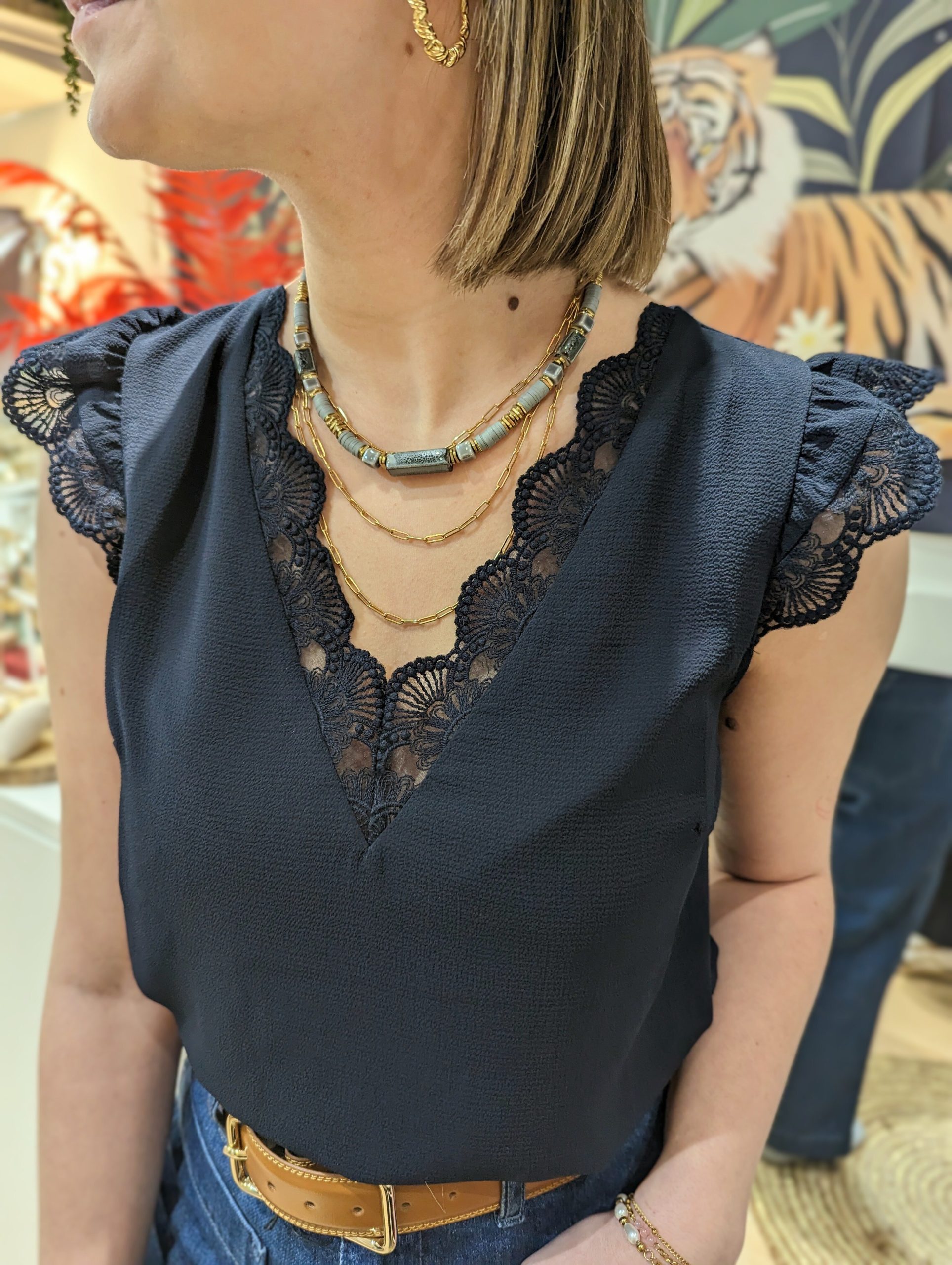 top charlotte marine dentelle marque ycoo