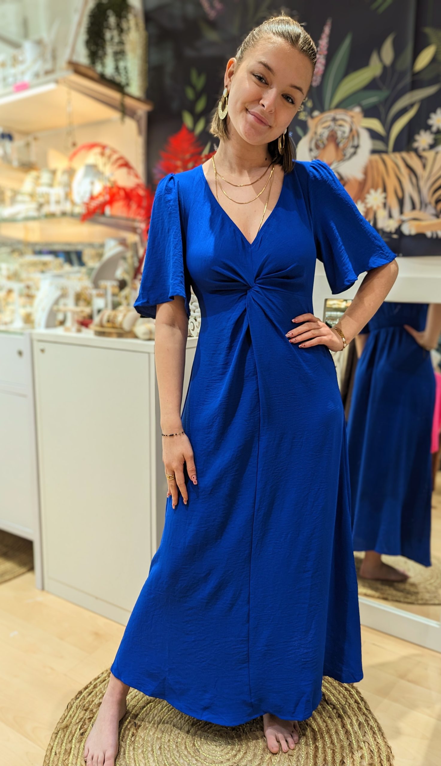 robe longue tisaia fuchsia uni marque ycoo