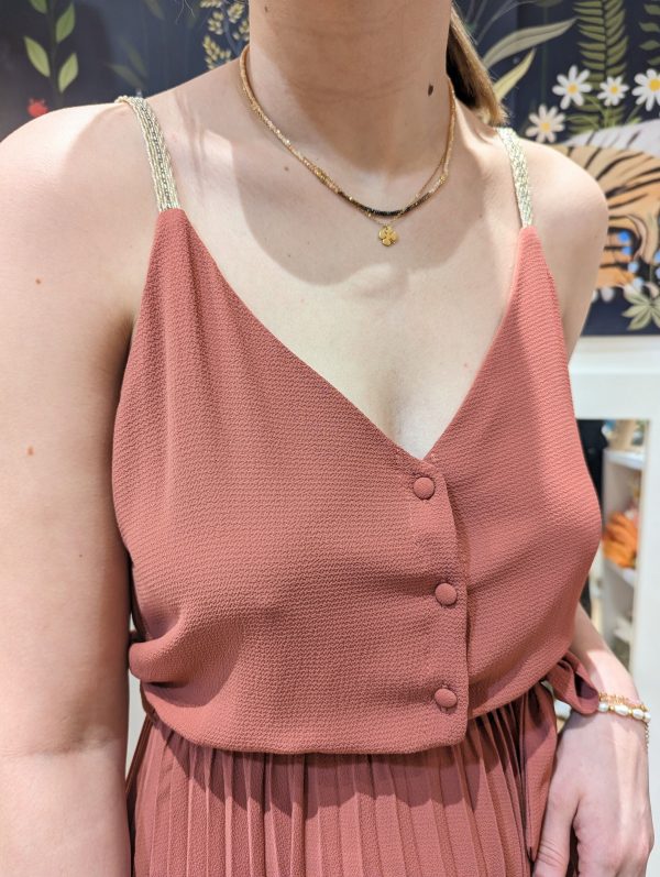 Robe plissée Louna bois de rose marque Ycoo