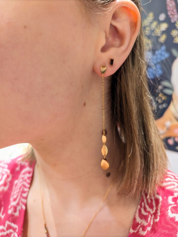 boucles d'oreilles acier inoxydable doré marque OMACOO