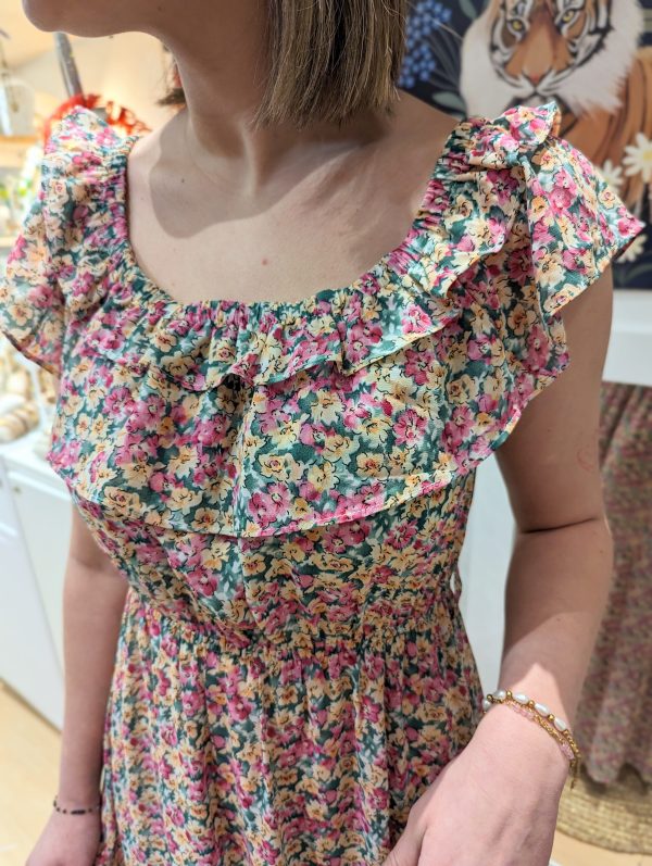 robe longue bohème col espagnol marque YCOO