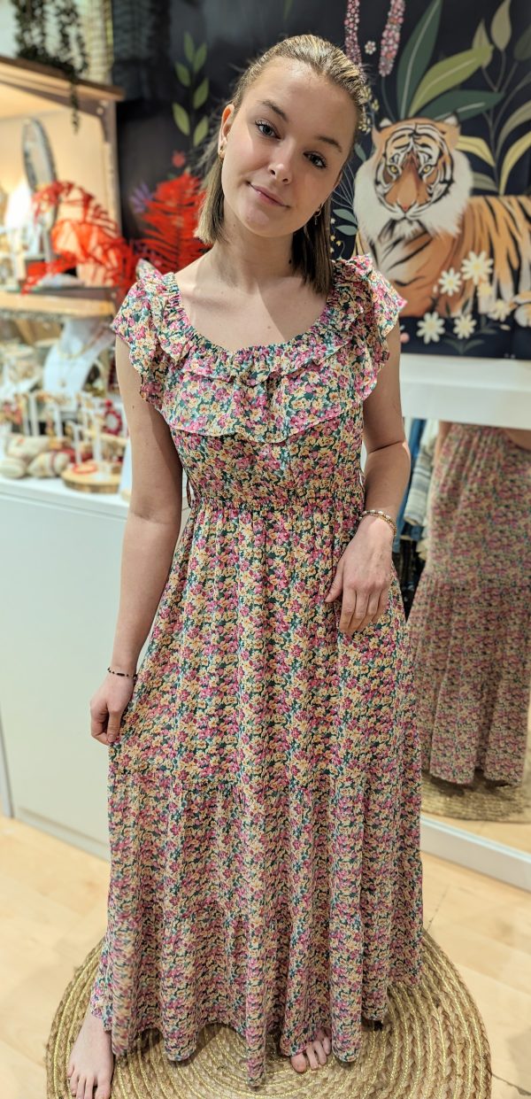 robe longue bohème col espagnol marque YCOO