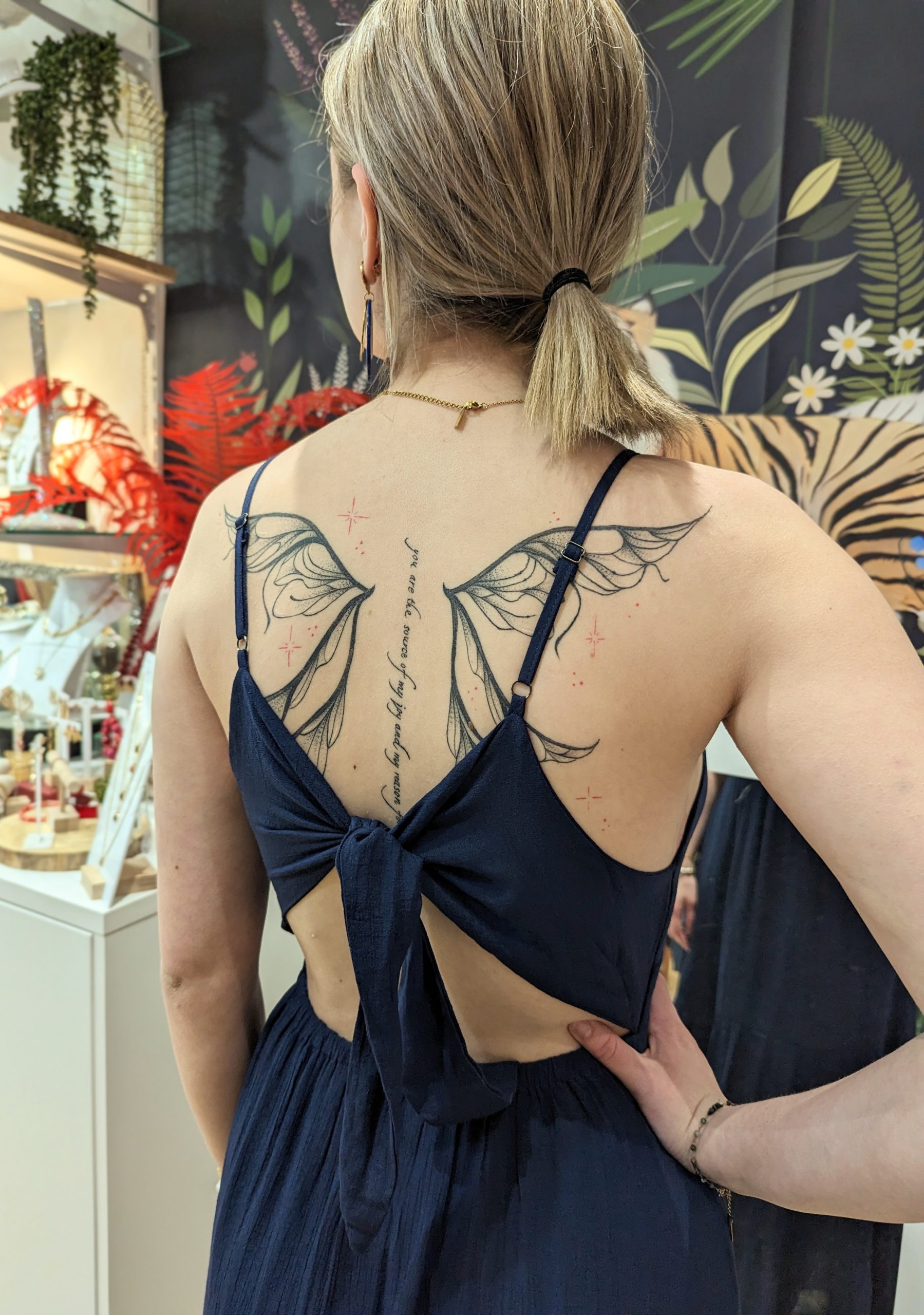 robe longue inès marine uni dos nu marque ycoo