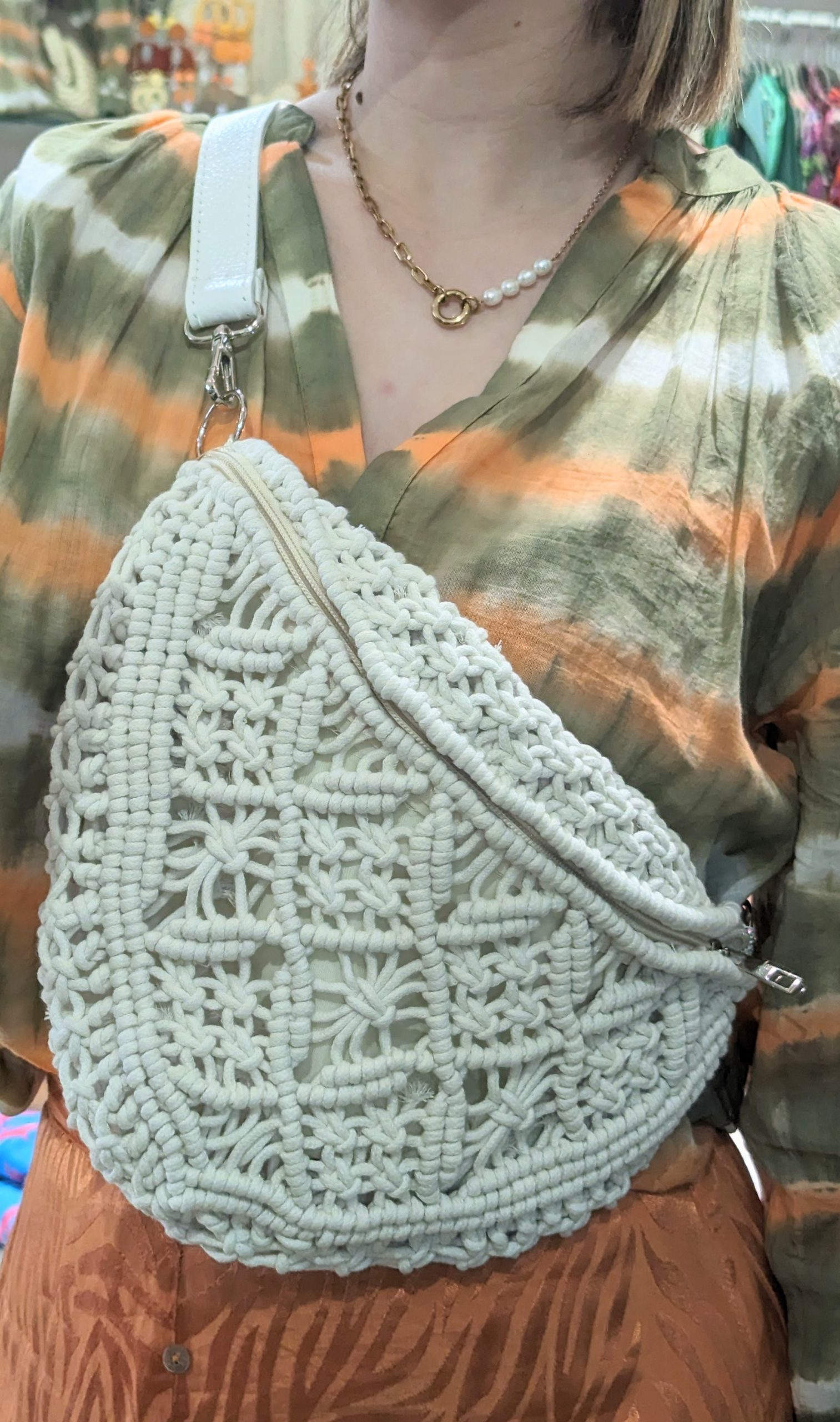 sac banane Barbara Blanc macrame