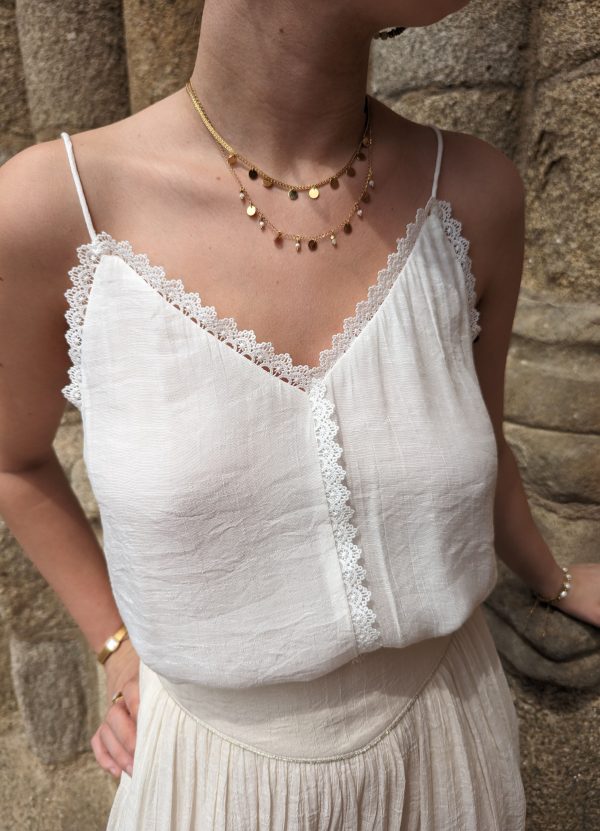 Top jeanne Ivoire marque ycoo