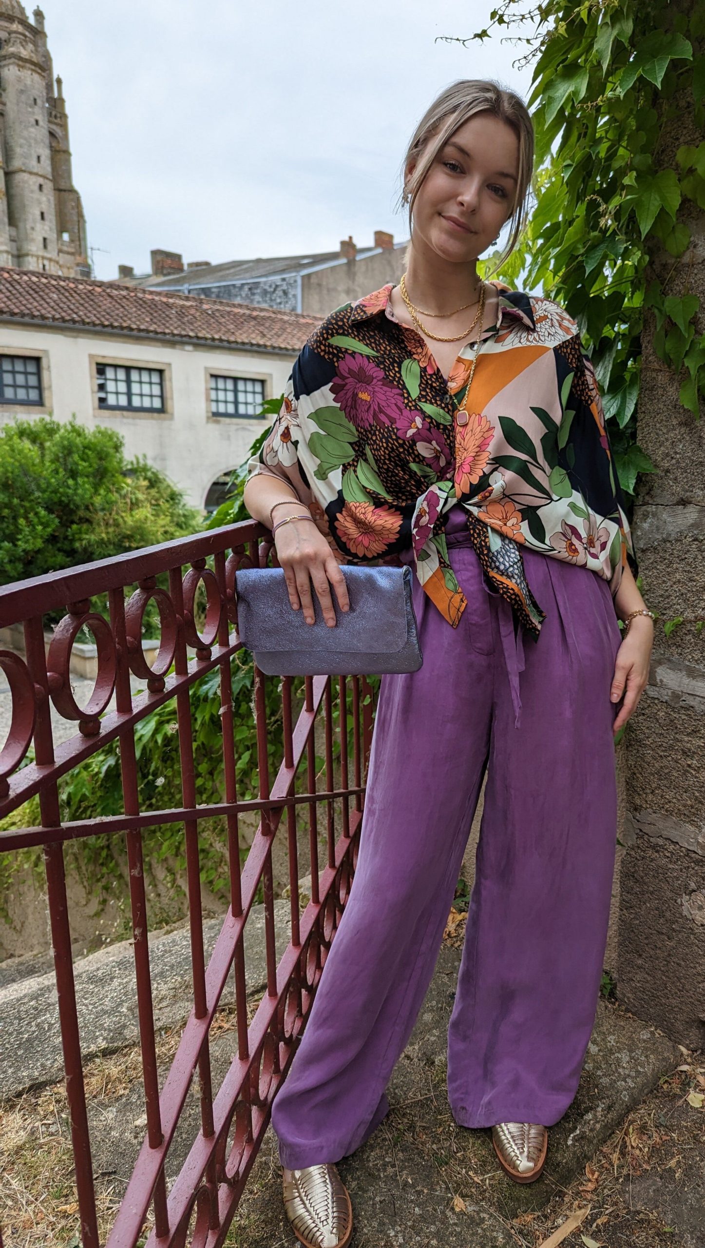 pantalon milla violet tencel rayonne marque Orfeo