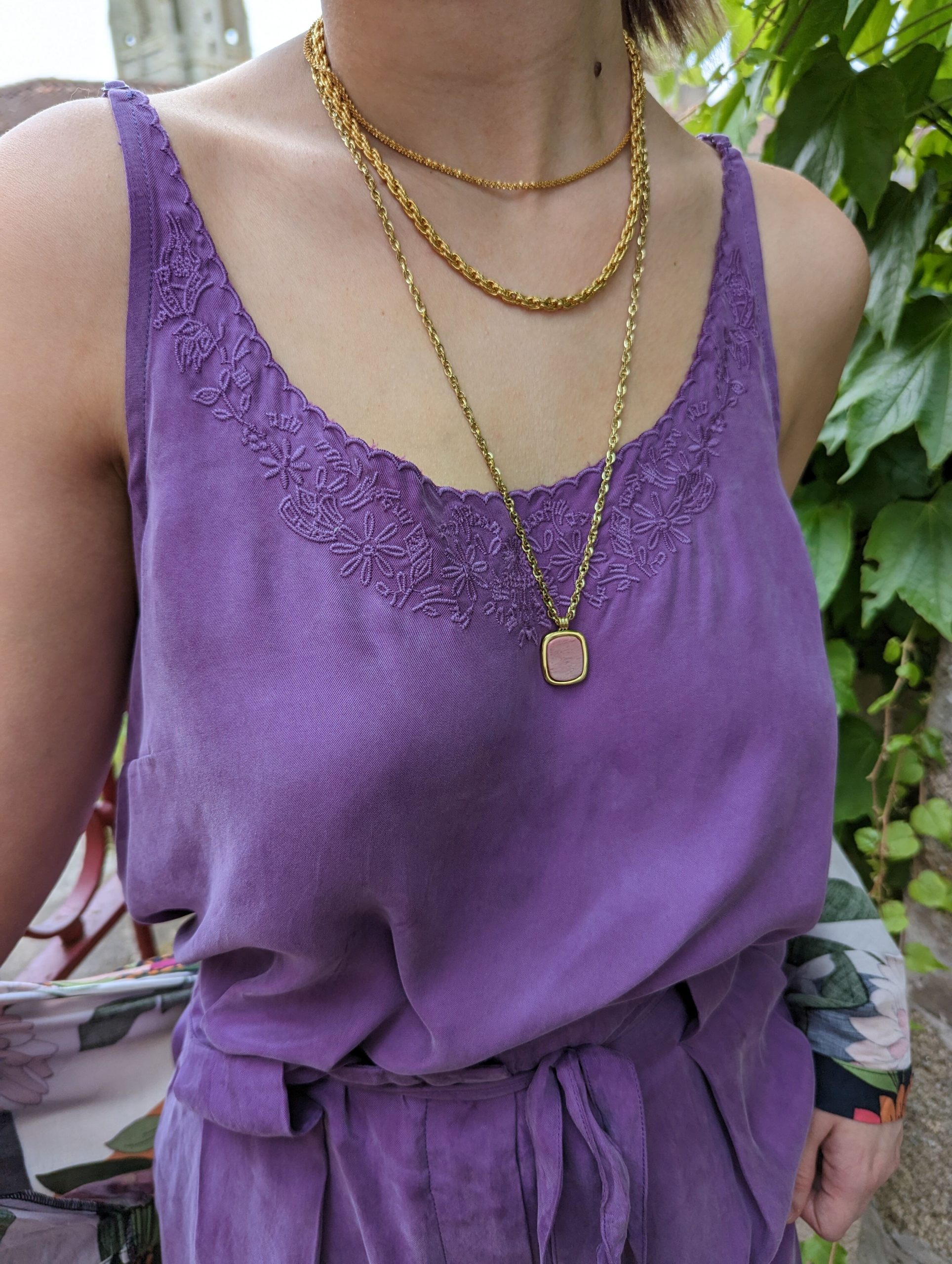 top barabra violet rayonne tencel marque Orfeo.