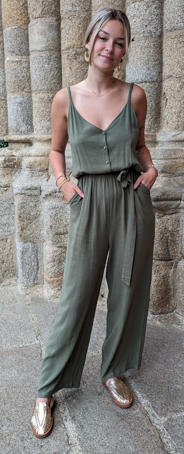 combinaison eva kaki uni lin fluide marque YCOO