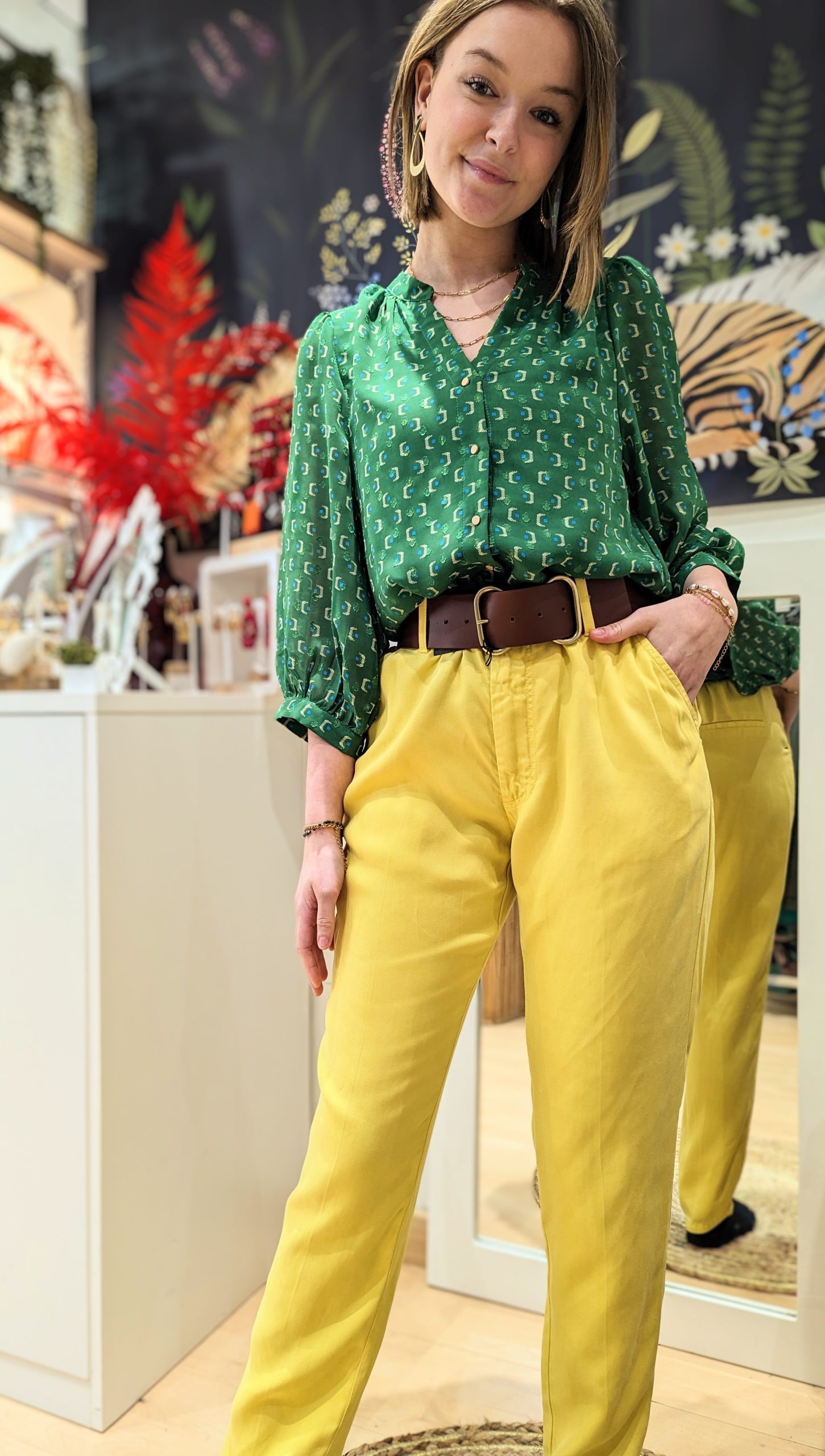 pantalon fluide thea tencel miel marque LABDIP