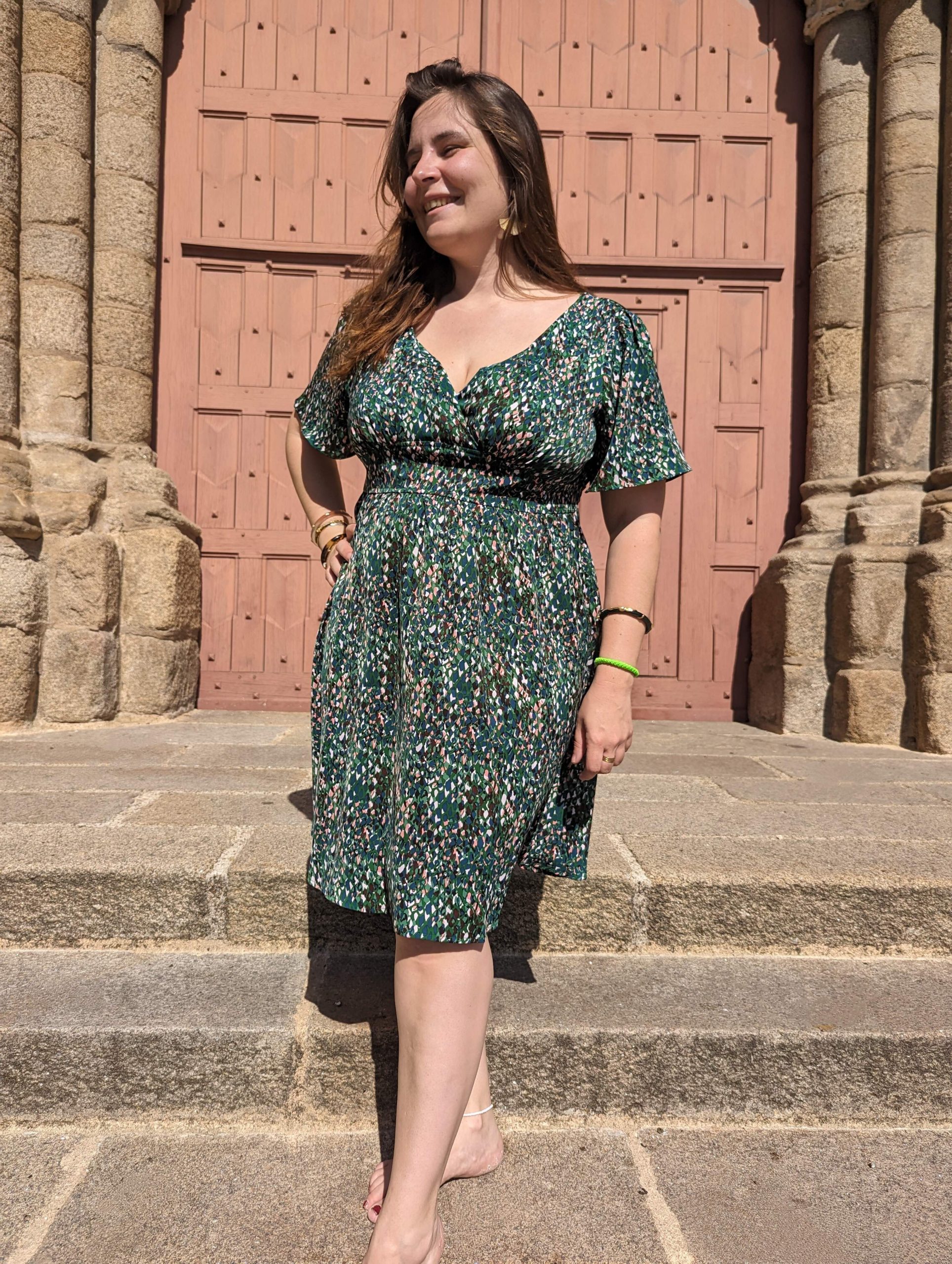 robe courte imprime emeraude grandes tailles marque maelle