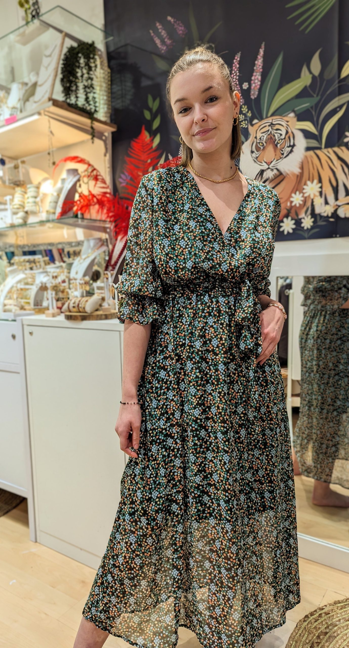 robe longue imprimé vert marque IT HIPPIE