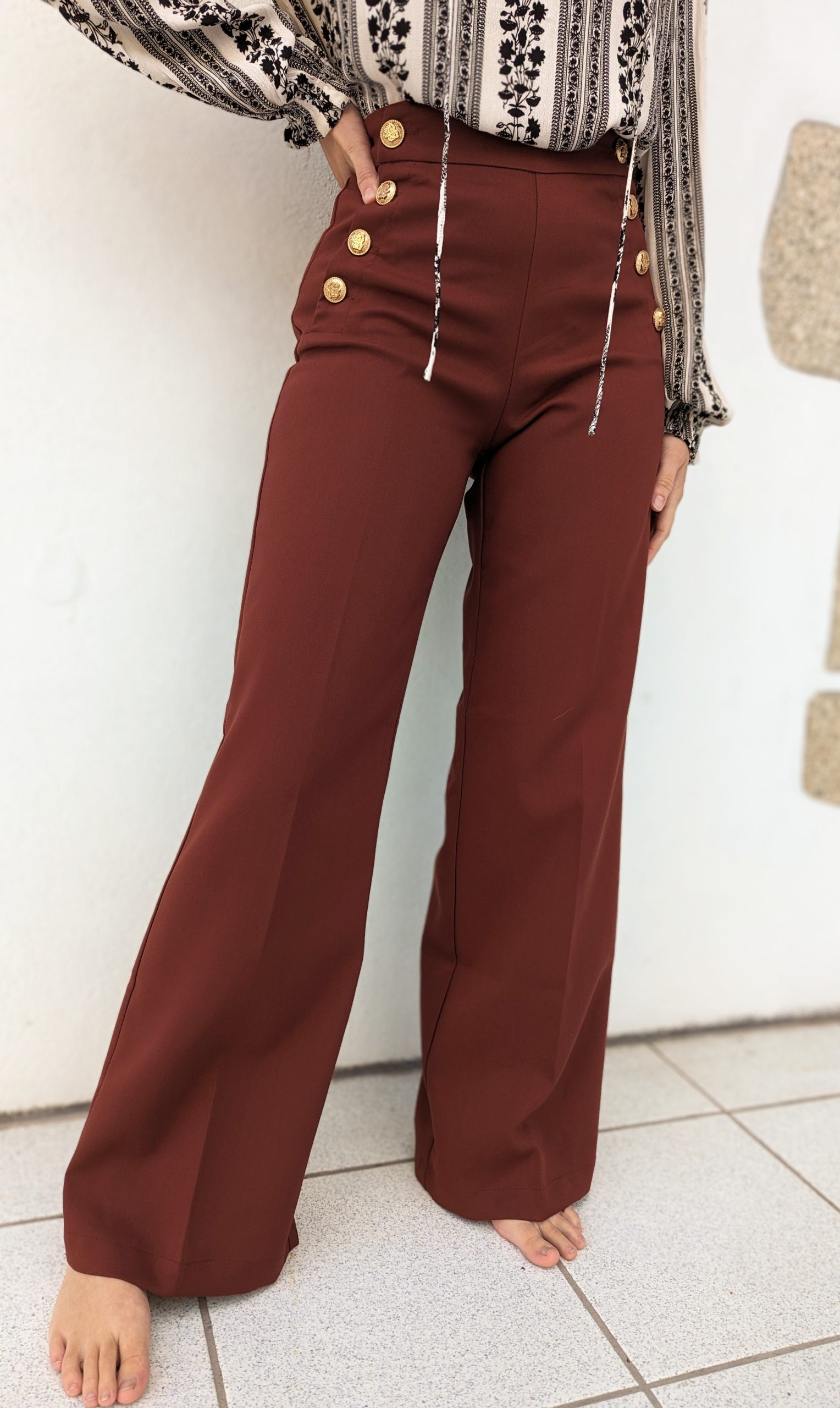 Pantalon Amanda bordeaux marque YCOO