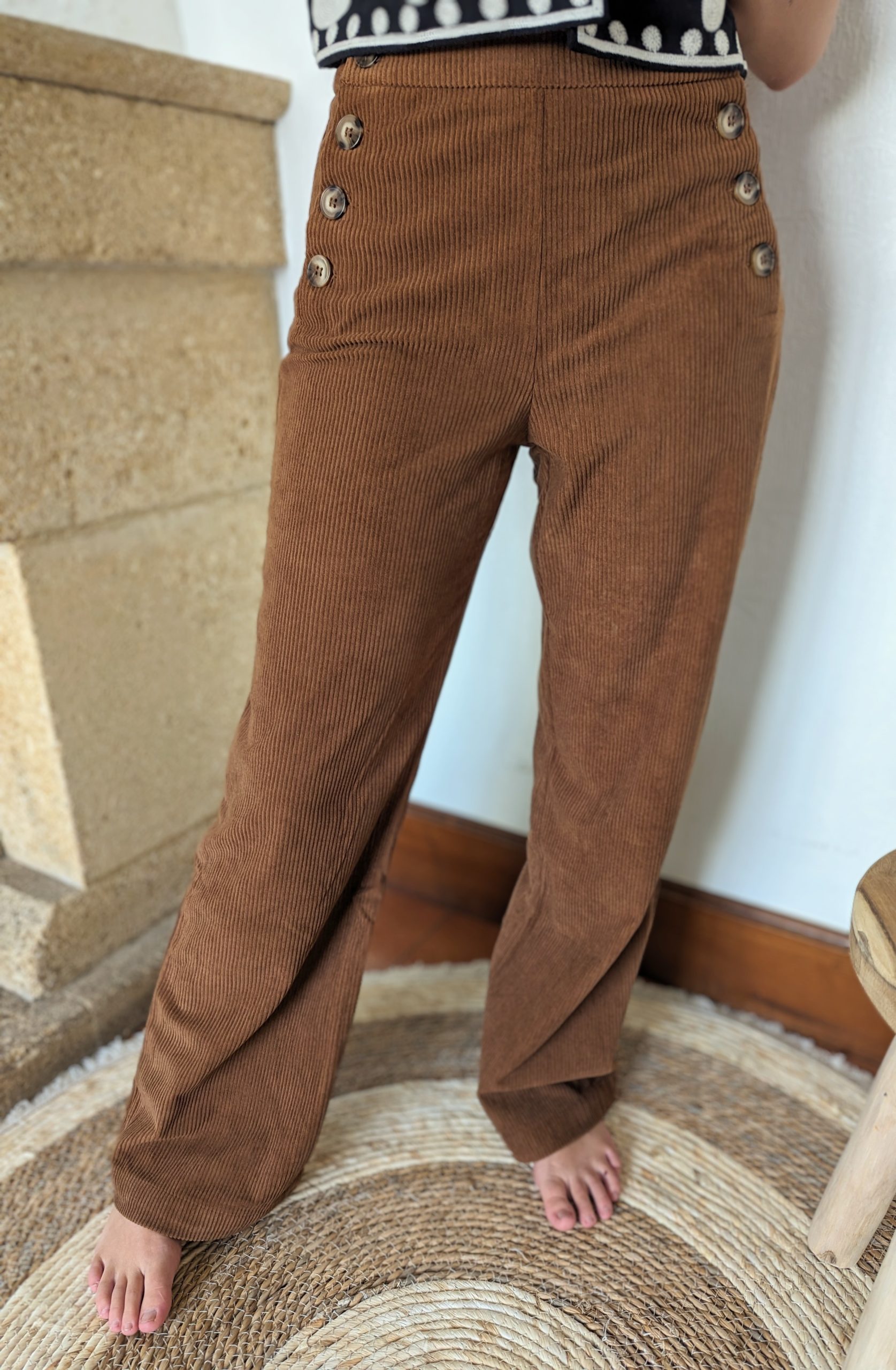Pantalon Amanda velours camel marque YCOO