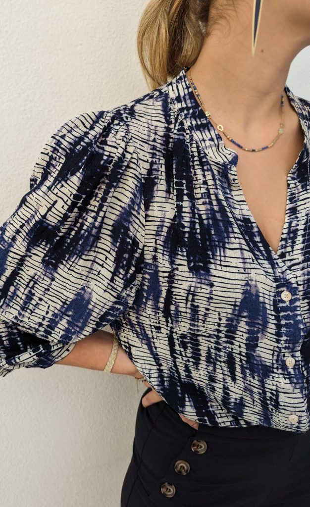 blouse nais bleu imprimé marque ycoo