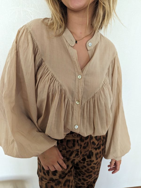 blouse onon crème voile de coton marque emma blue