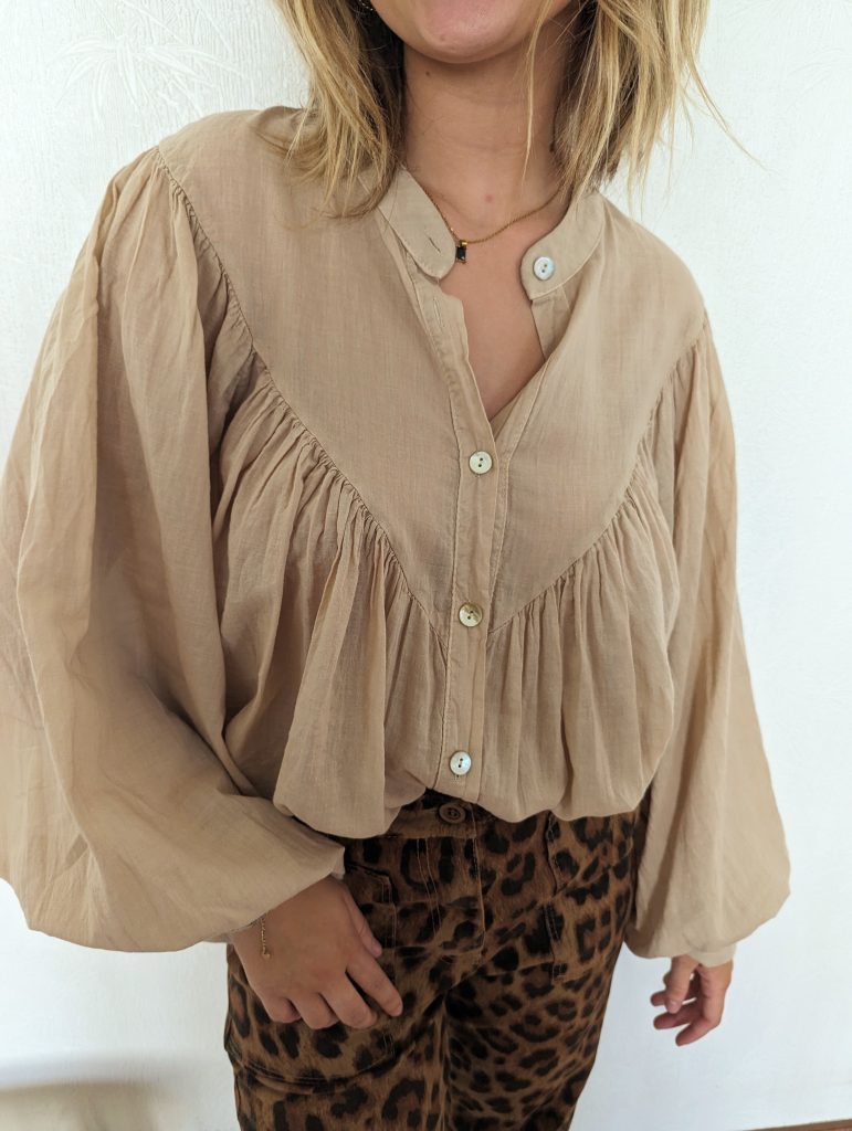 blouse onon crème voile de coton marque emma blue