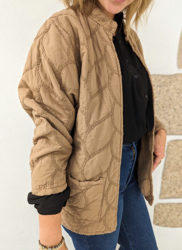 veste matelassée beige marque emma blue