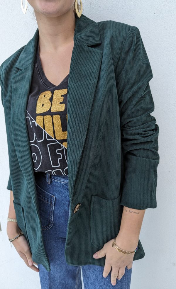 veste michele velours vert marque ycoo.