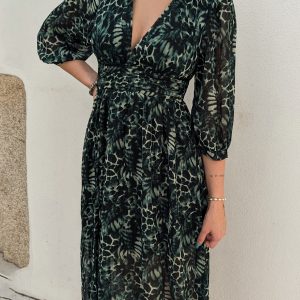Robe Longue Sybile emeraude marque YCOO