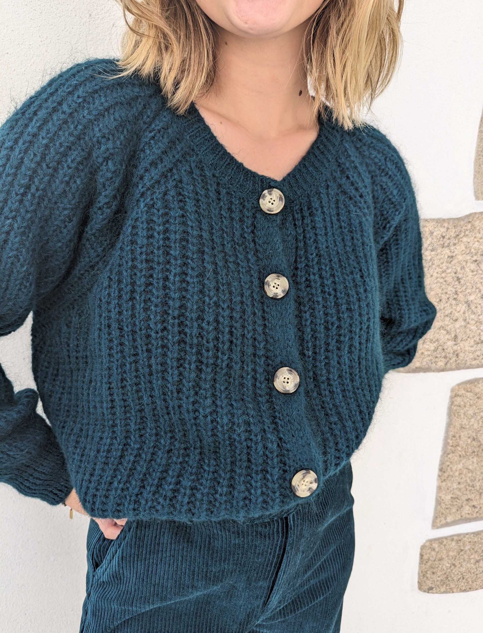 gilet alba couleur emeraude marque Ycoo.