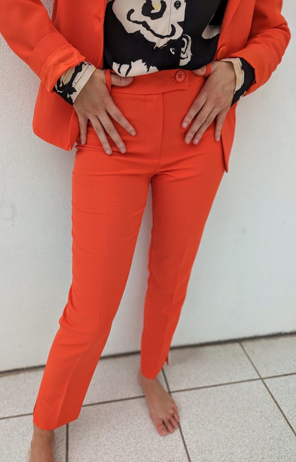 pantalon liverpool marque hyppocampe tailleur orange fabrication française