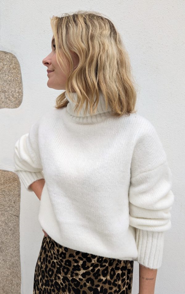 pull col roulé malo ecru marque laure plus max